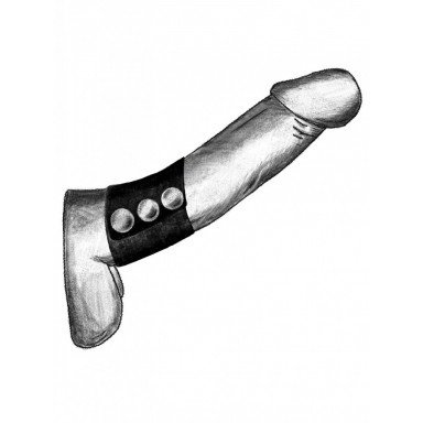 Широкое лассо-утяжка на пенис с металлическими кнопками фото 2