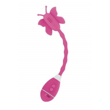 Розовый вибростимулятор-бабочка на ручке THE CELINE BUTTERFLY фото 3