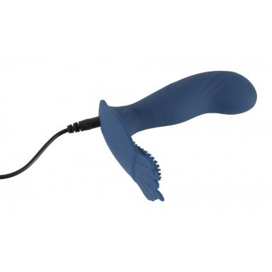 Синий вибростимулятор простаты Vibrating Butt Plug - 11,7 см. фото 7