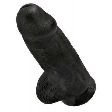 Черный фаллоимитатор на присоске Chubby - 22,9 см. фото 4