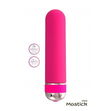 Розовый нереалистичный мини-вибратор Mastick Mini - 13 см. фото 10