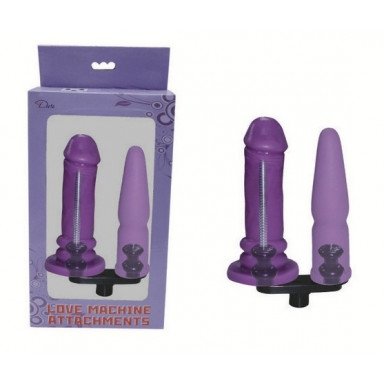 Фиолетовая двойная насадка для секс-машин, фото