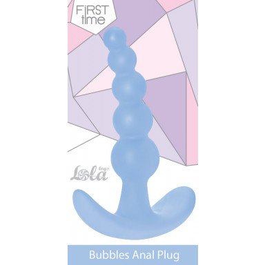 Голубая анальная пробка Bubbles Anal Plug - 11,5 см. фото 3