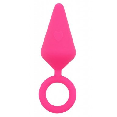Розовая анальная пробка с кольцом Candy Plug S - 7,1 см., фото