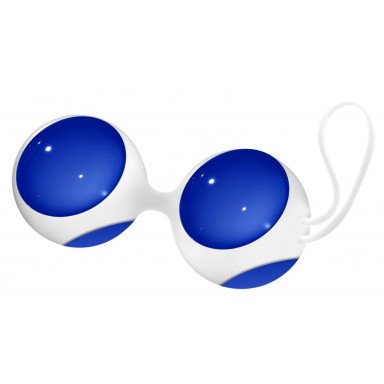 Синие стеклянные вагинальные шарики Ben Wa Medium в белой оболочке, фото