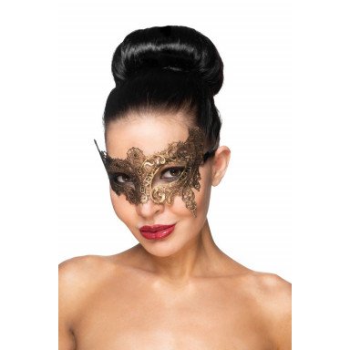 Золотистая карнавальная маска Вега, фото