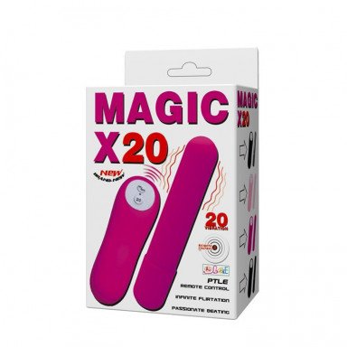 Розовая удлиненная вибропуля Magic x20 фото 4
