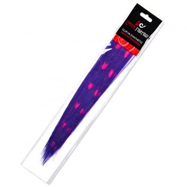 Цветные Clip-In локоны фиолетовые с розовыми сердечками, фото