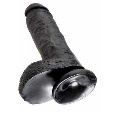 Чёрный фаллоимитатор 8 Cock with Balls - 21,3 см. фото 3
