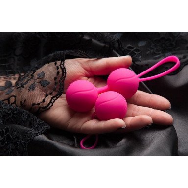 Ярко-розовый набор для тренировки вагинальных мышц Kegel Balls фото 9