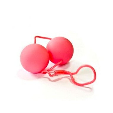 Круглые розовые вагинальные шарики со шнурком, фото