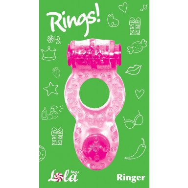 Розовое эрекционное кольцо с вибрацией Rings Ringer фото 2