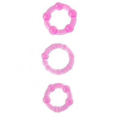 Набор из 3 стимулирующих эрекционных колец розового цвета, фото