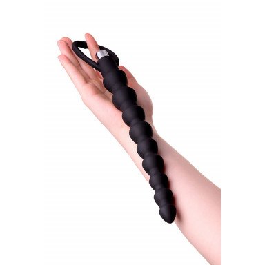 Черная анальная цепочка с вибрацией A-toys - 32,7 см. фото 5