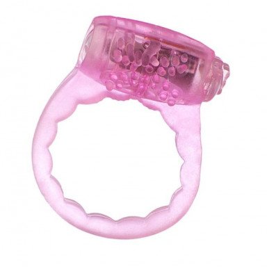 Тонкое розовое эрекционное кольцо с вибратором, фото