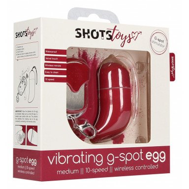 Красное виброяйцо Medium Wireless Vibrating G-Spot Egg с пультом - 7,5 см. фото 2