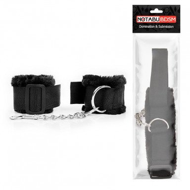 Черные наручники на регулируемых пряжках фото 2