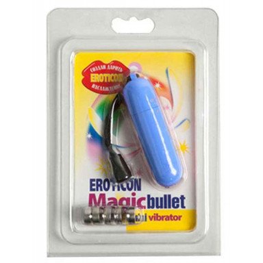 Голубая вибропуля Magic bullet - 7 см. фото 2