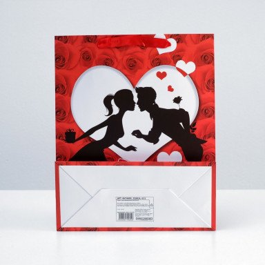 Подарочный пакет Романтичная парочка - 32 х 26 см. фото 2