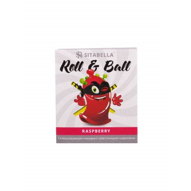 Стимулирующий презерватив-насадка Roll Ball Raspberry фото 2