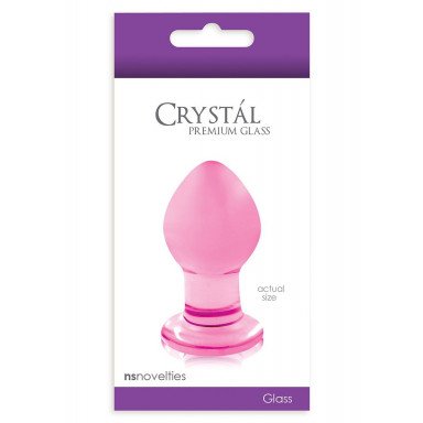 Малая розовая стеклянная анальная пробка Crystal Small - 6,2 см. фото 2