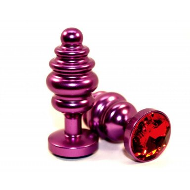 Фиолетовая фигурная пробка с красным кристаллом - 7,3 см., фото