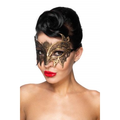 Золотистая карнавальная маска Андромеда, фото
