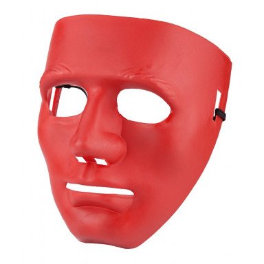 Красная маска из пластика, фото