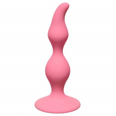 Розовая анальная пробка Curved Anal Plug Pink - 12,5 см., фото