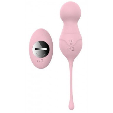 Нежно-розовые вагинальные шарики VAVA с пультом ДУ фото 2
