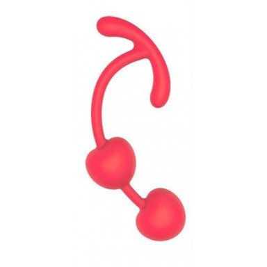 Красные силиконовые вагинальные шарики с ограничителем, фото