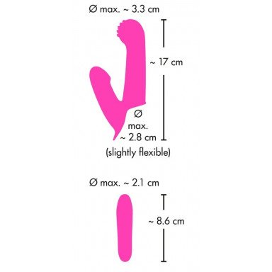 Нежно-розовая двойная вибронасадка на палец Vibrating Finger Extension - 17 см. фото 8