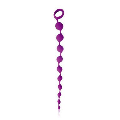 Фиолетовая фигурная анальная цепочка Cosmo - 32 см., фото