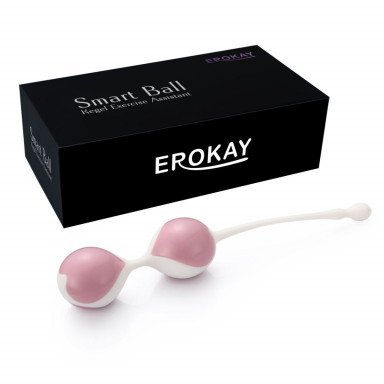 Бело-розовые вагинальные шарики Erokay, фото