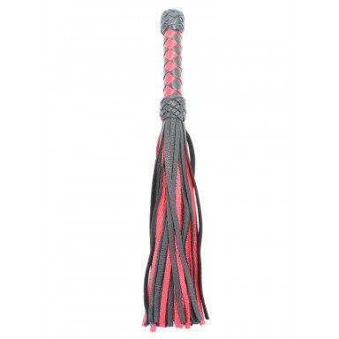Черно-красная клеть с плетеной ручкой с ромбовидным узором - 45 см. фото 2