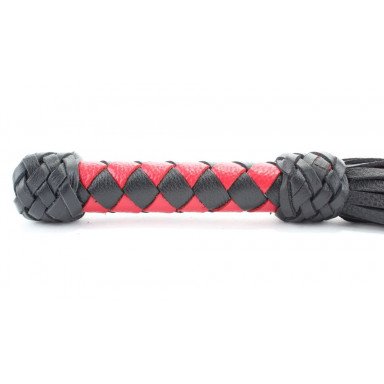 Черно-красная клеть с плетеной ручкой с ромбовидным узором - 45 см. фото 3
