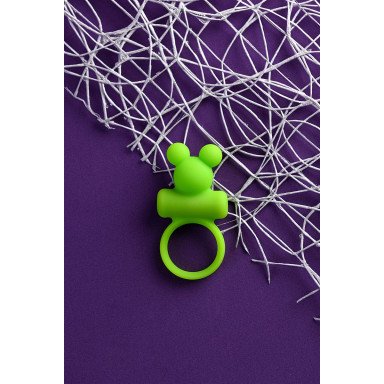 Зеленое виброкольцо на пенис A-Toys фото 8