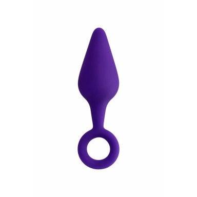 Фиолетовая анальная втулка Bung с петелькой - 11,5 см. фото 3