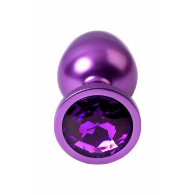 Фиолетовый анальный плаг с кристаллом фиолетового цвета - 8,2 см. фото 4