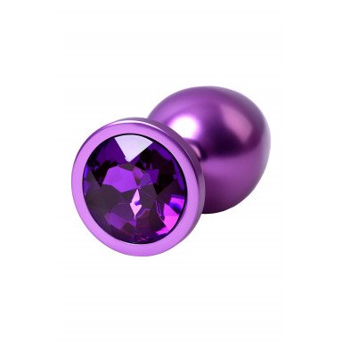 Фиолетовый анальный плаг с кристаллом фиолетового цвета - 8,2 см. фото 5