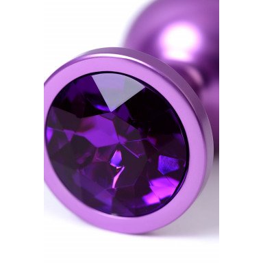 Фиолетовый анальный плаг с кристаллом фиолетового цвета - 8,2 см. фото 8
