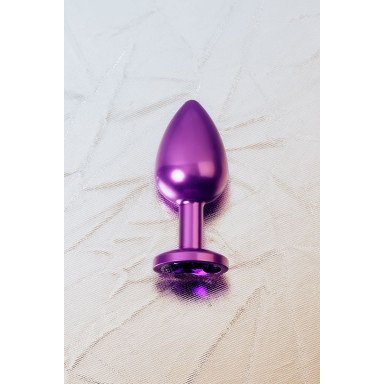 Фиолетовый анальный плаг с кристаллом фиолетового цвета - 8,2 см. фото 9