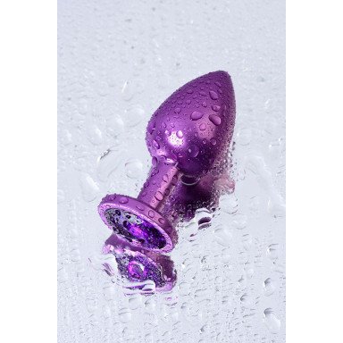 Фиолетовый анальный плаг с кристаллом фиолетового цвета - 8,2 см. фото 10