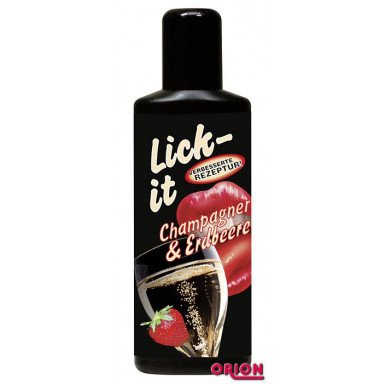 Смазка со вкусом клубники с шампанским Lick It - 50 мл., фото