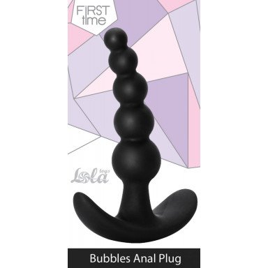 Чёрная анальная пробка Bubbles Anal Plug - 11,5 см. фото 3