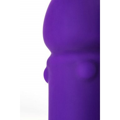 Фиолетовый вибратор с утолщением посередине и клиторальным зайчиком - 18 см. фото 7
