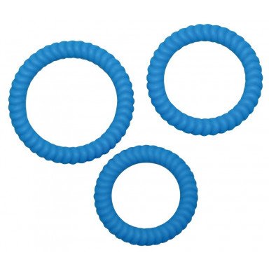 Набор из трех синих силиконовых колец Lust, фото