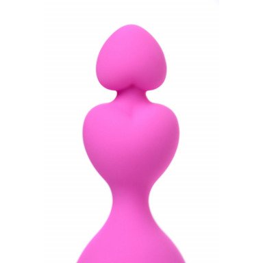 Розовая силиконовая анальная цепочка Sweety - 18,5 см. фото 6