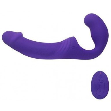 Фиолетовый безремневой вибрострапон с пультом - 21,5 см., фото