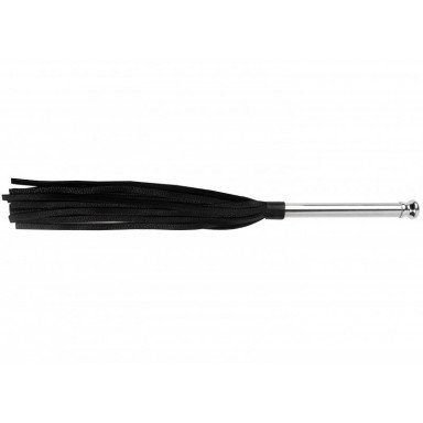 Черная многохвостая плеть с металлической ручкой - 45 см. фото 2